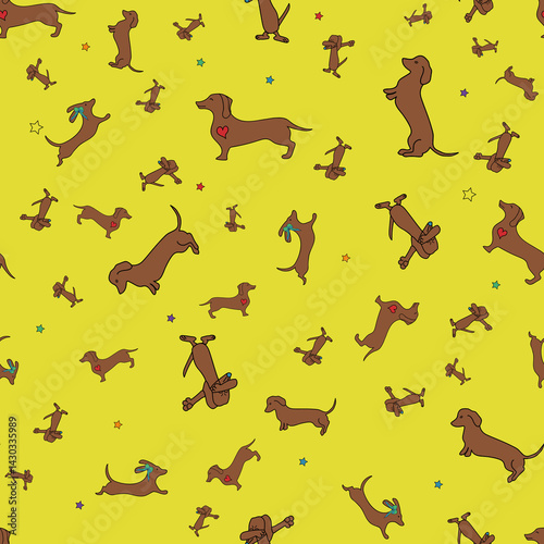 The  Dachshund  story that adopted me .Cartoon and funny pattern surface designs .
