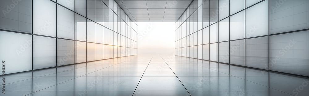 Modern Glass Architecture Corridor Interior Design Bright Spacious Hallway Clean Minimalist Style Futuristic Building Office Space Modern Glass Architecture Corridor Interior Design Bright Spacious Hallway Clean Minimalist Style Futuristic Building Office Space