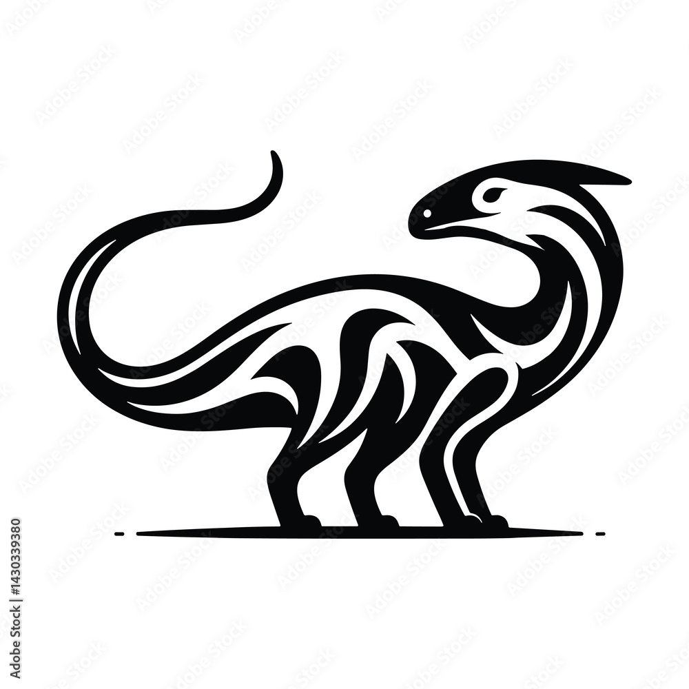 Fototapeta premium Ancient Parasaurolophus Vector Illustration Design