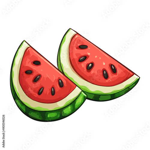 Watermelon slices cut watermelon fruit watermelon slices vector