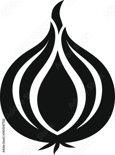 vector illustration of an onion silhouette