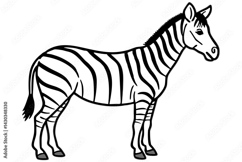 Obraz premium Zebra Silhouette Sketch