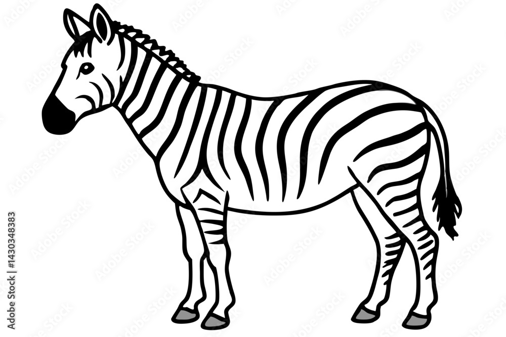 Obraz premium Zebra Silhouette Sketch