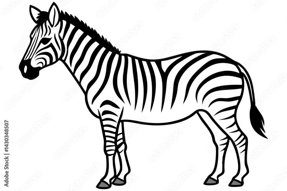 Obraz premium Zebra Silhouette Sketch