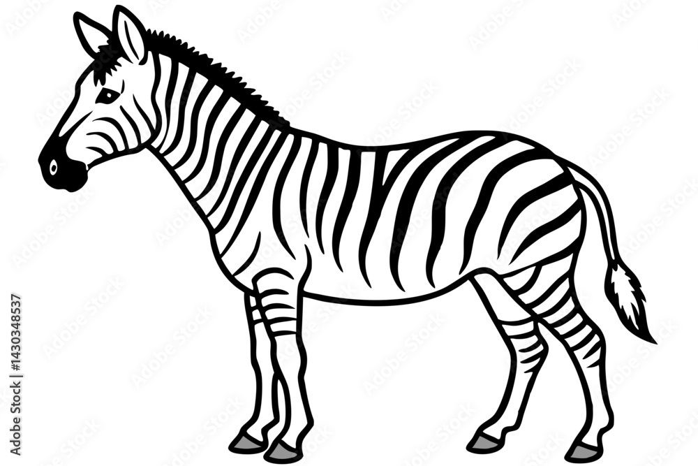 Obraz premium Zebra Silhouette Sketch