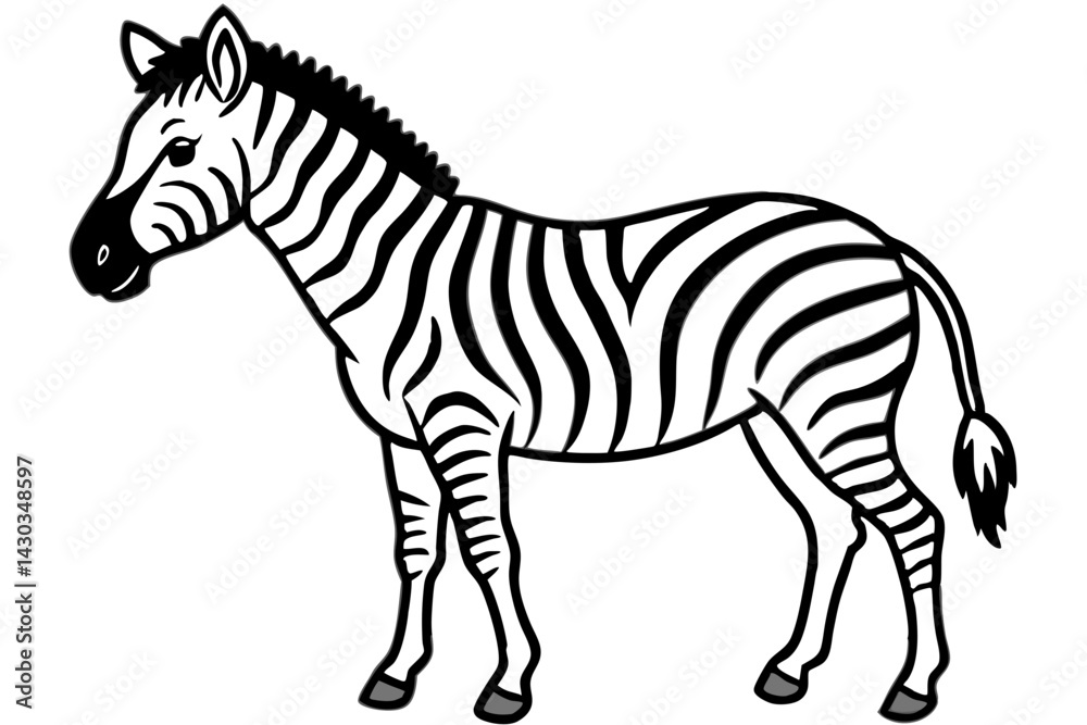 Obraz premium Zebra Silhouette Sketch