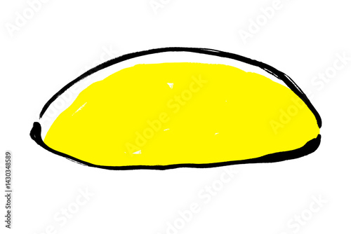 筆タッチの手描きのオムライスのイラスト