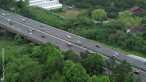 Aerial view of toll road