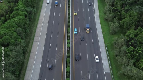 Aerial view of toll road