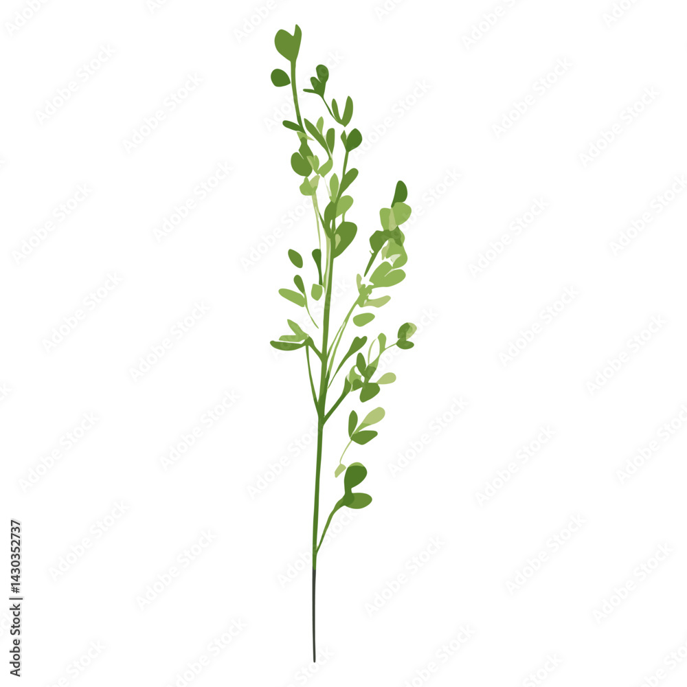 Obraz premium Flat vector of wild grass leaves leaf illustration vector