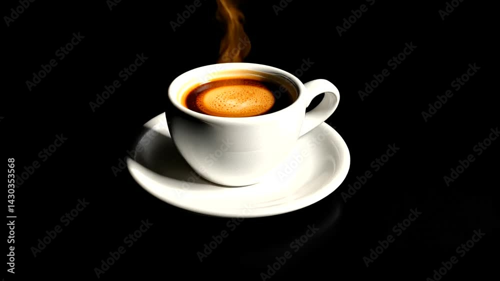 Espresso in a white cup and saucer. Espresso in a white cup and saucer.