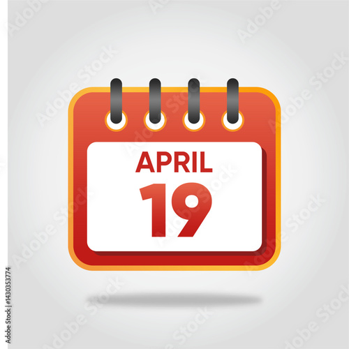 April 19 Calendar Illustration
