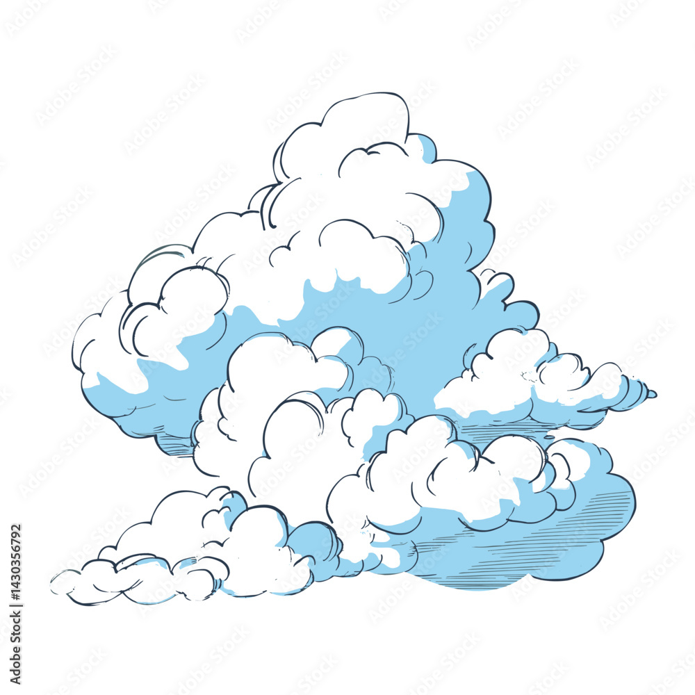 Obraz premium Cloud illustration sky whimsical vector