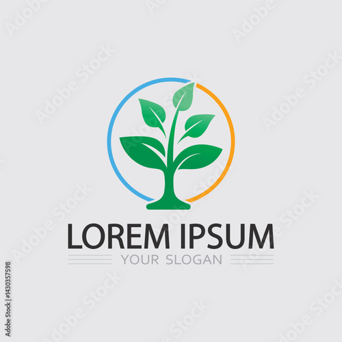 tree logo and plant stock icon design nature icon green illustration