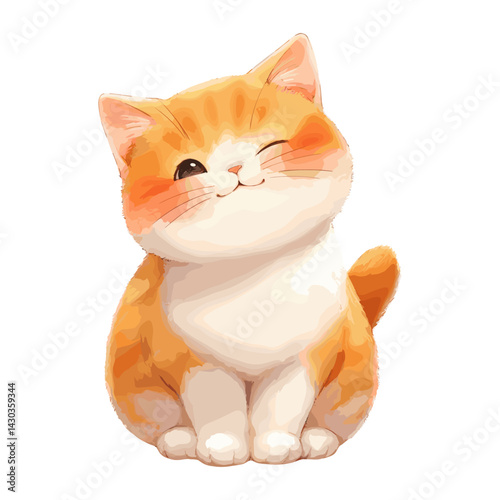 Cat with Winking illustration children's winking vector