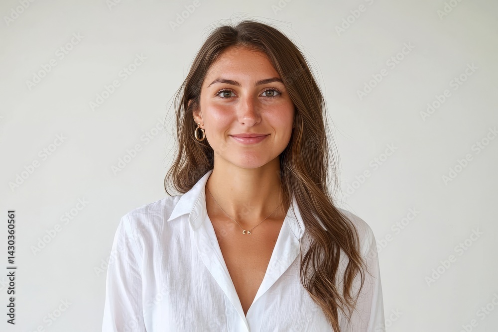 A close-up portrait of a young, beautiful woman with flawless skin and a bright smile, isolated from the background, represents the concept of a beauty spa salon A close-up portrait of a young, beautiful woman with flawless skin and a bright smile, isolated from the background, represents the concept of a beauty spa salon