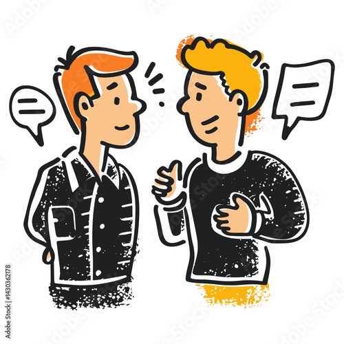 2 finance men talking business concept impressions person people style vector