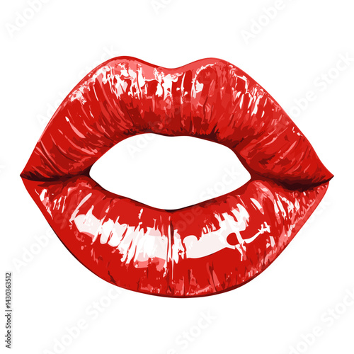 Red lipstick kiss mark red illustration cosmetics vector