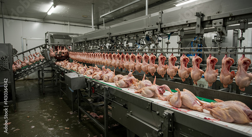 Automated Poultry Processing Plant High Efficiency Chicken Production Line Modern Food Industry Industrial Food Manufacturing Meat Production Chicken Processing Equipment