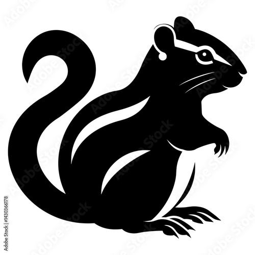 Chipmunk silhouette squirrel animal vector
