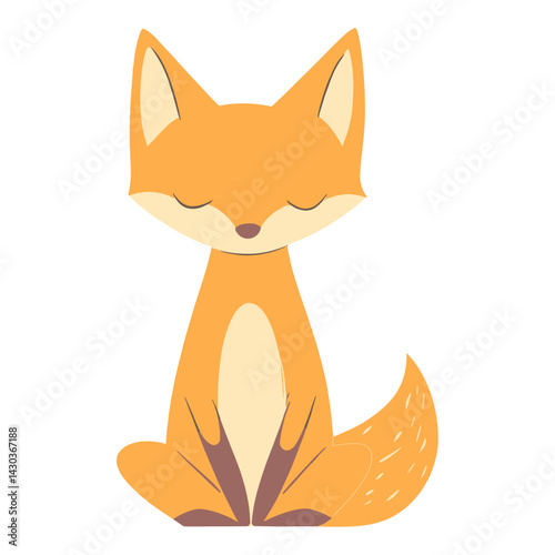 Amber Fox Sitting fox illustration animal vector