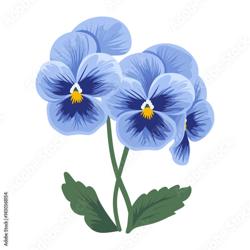 Blue Pansies pansy illustration flower vector