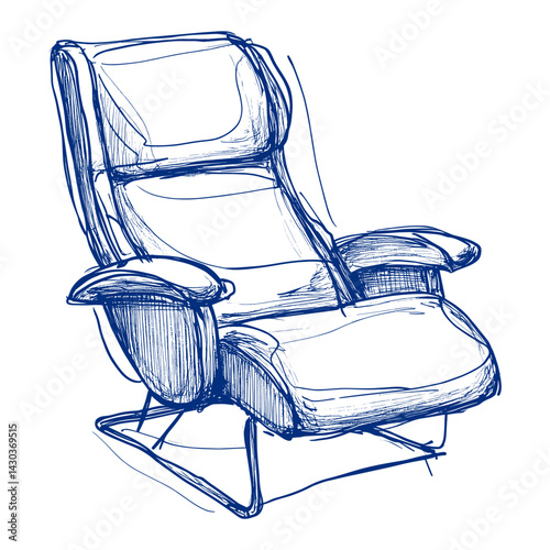 Outline of a Recliner furniture recliner drawing vector