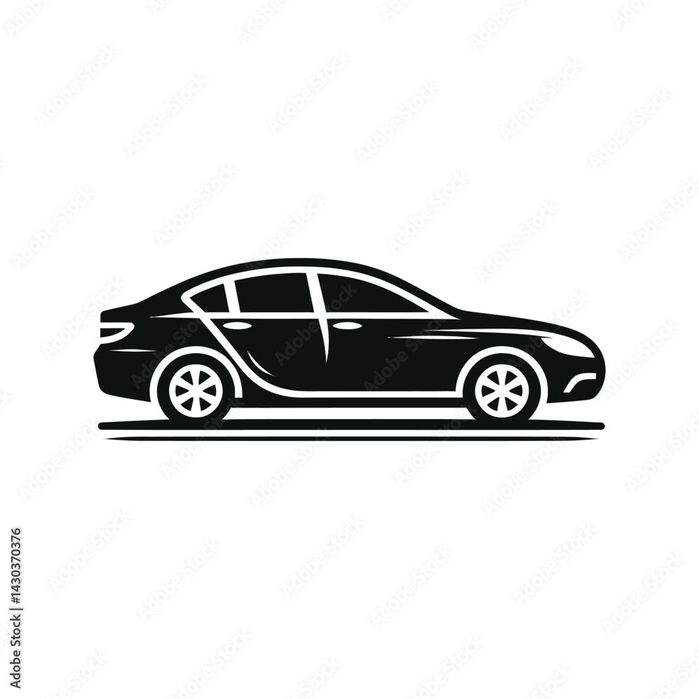 Fototapeta premium Minimal Car Outline Illustration