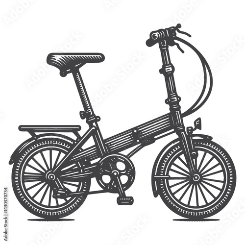 Vintage Hand-Drawn Bicycle Side View Illustration – Outdoor Adventure Engraved Style Vector for T-Shirts, Posters, Stickers, and Cycling Gear Apparel