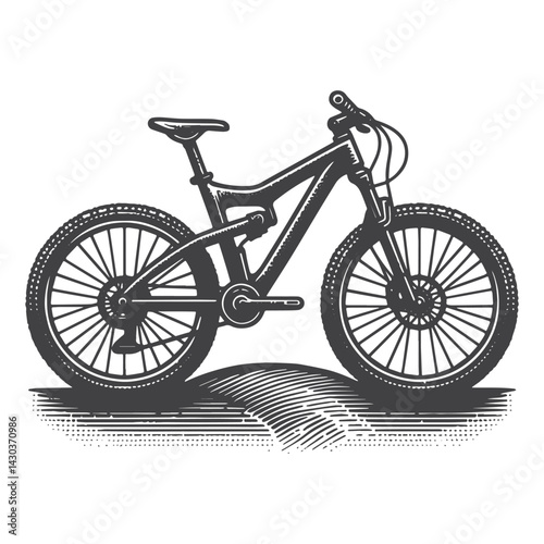 Vintage Hand-Drawn Bicycle Side View Illustration – Outdoor Adventure Engraved Style Vector for T-Shirts, Posters, Stickers, and Cycling Gear Apparel