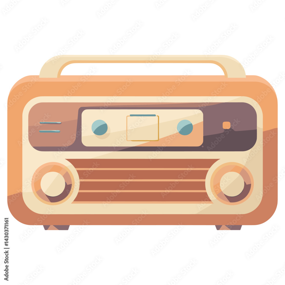 Retro radio illustration design style vector Retro radio illustration design style vector