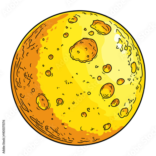 Realistic moon space round illustration vector