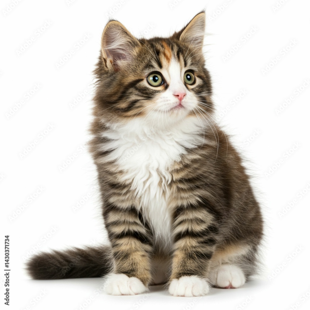 Cute Tabby Kitten with Expressive Eyes Cute Tabby Kitten with Expressive Eyes