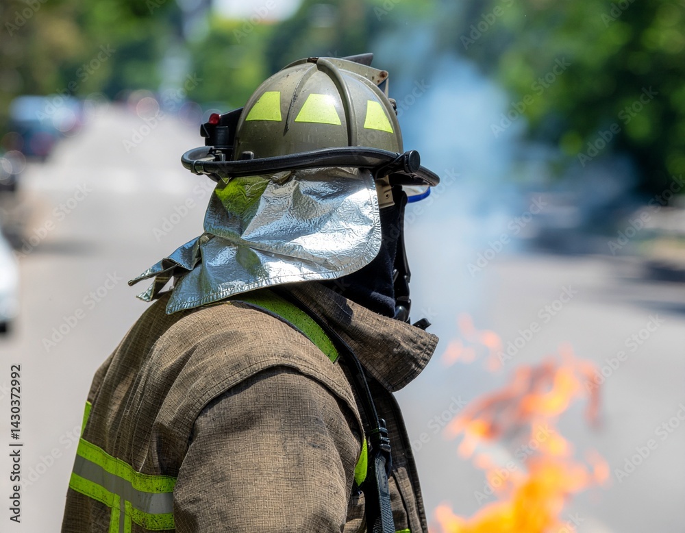 Fototapeta premium firefighter in action