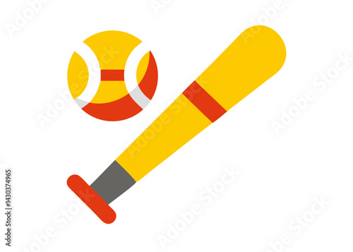 Simple icons of baseball merchandise. Illustration. Summer. Koshien. Sports.