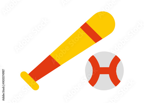 Simple icons of baseball merchandise. Illustration. Summer. Koshien. Sports.