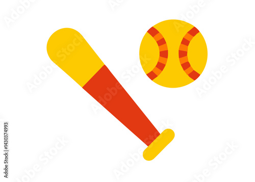 Simple icons of baseball merchandise. Illustration. Summer. Koshien. Sports.
