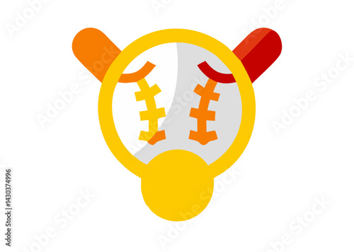 Simple icons of baseball merchandise. Illustration. Summer. Koshien. Sports.