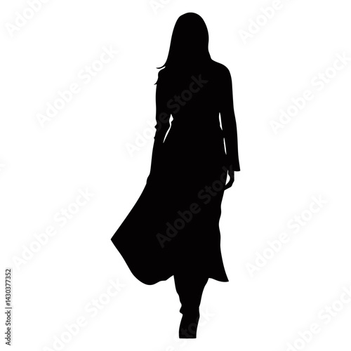 Muslim woman silhouette illustration female vector