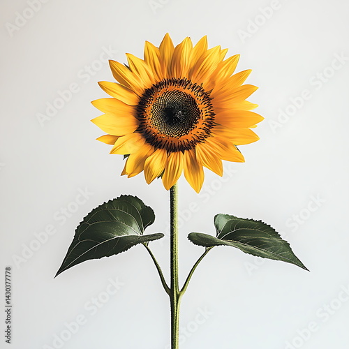 a sunflower on white background