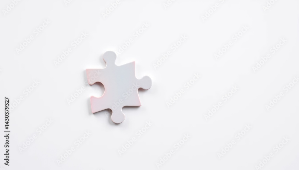 Obraz premium Single puzzle piece, light gray