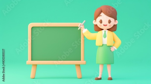 girl with blackboard
