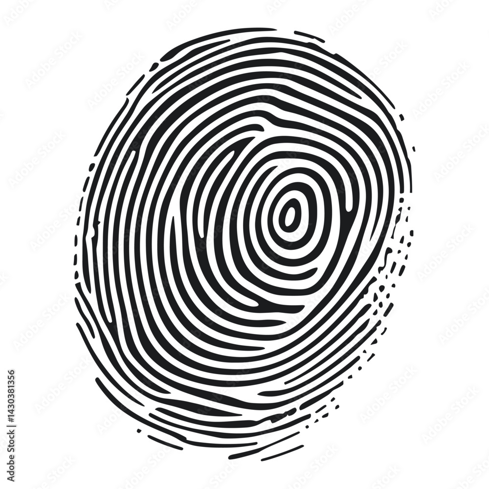 Fototapeta premium Black fingerprint illustration detailed identification vector