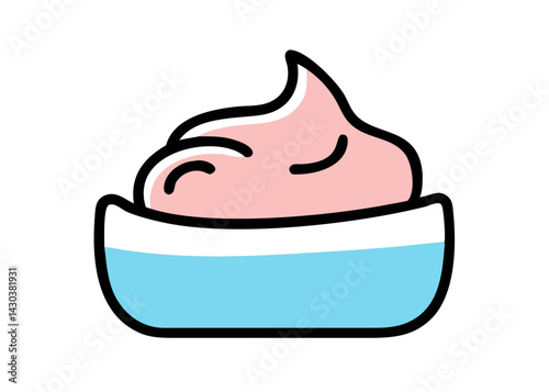 A simple icon of ice cream. Illustration. Summer.