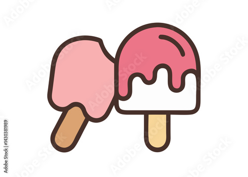 A simple icon of ice cream. Illustration. Summer.