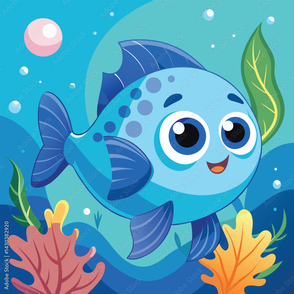 Fototapeta premium fish in water cartoon fish in the water