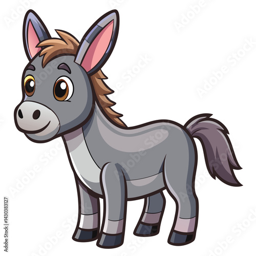 Cute donkey cartoon a smile