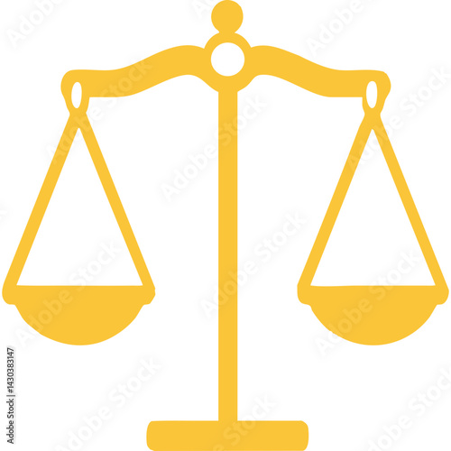 Yellow Icon of Scales of Justice Symbolizing Law and Fairness