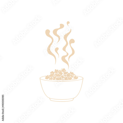 Hot and Fresh Popcorn in a Bowl with Steam Rising Up