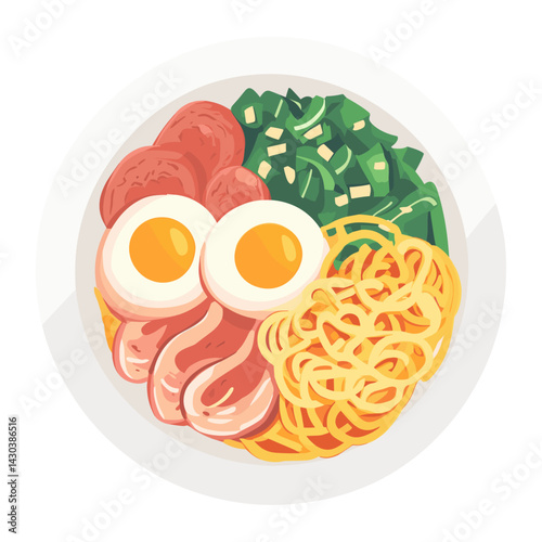 Ramen in a bowl illustration ramen food vector